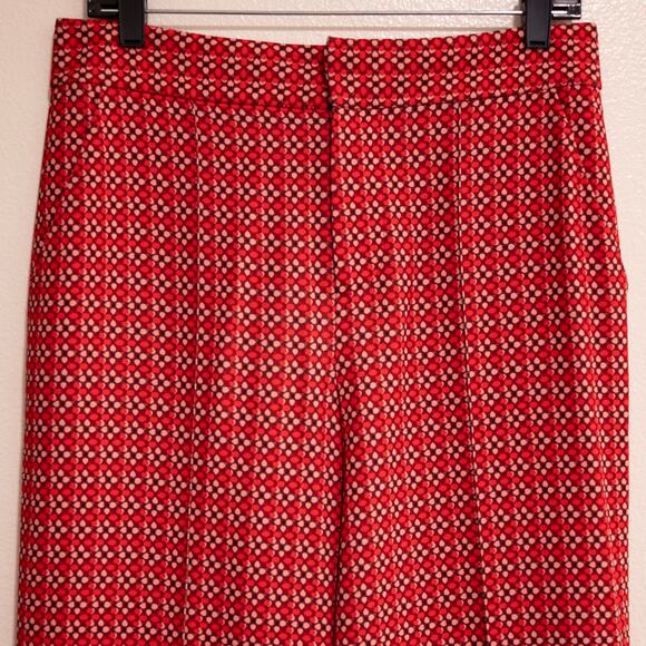 Alice + Olivia Dylan High Waist Wide Leg Pant Heart Flower Cherry SZ 8 - Picture 5 of 8